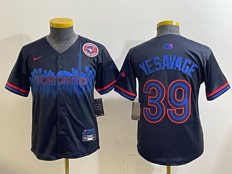 Youth 2025 Nike Toronto Blue Jays #39 Yesavage Blue Game MLB Jersey 03